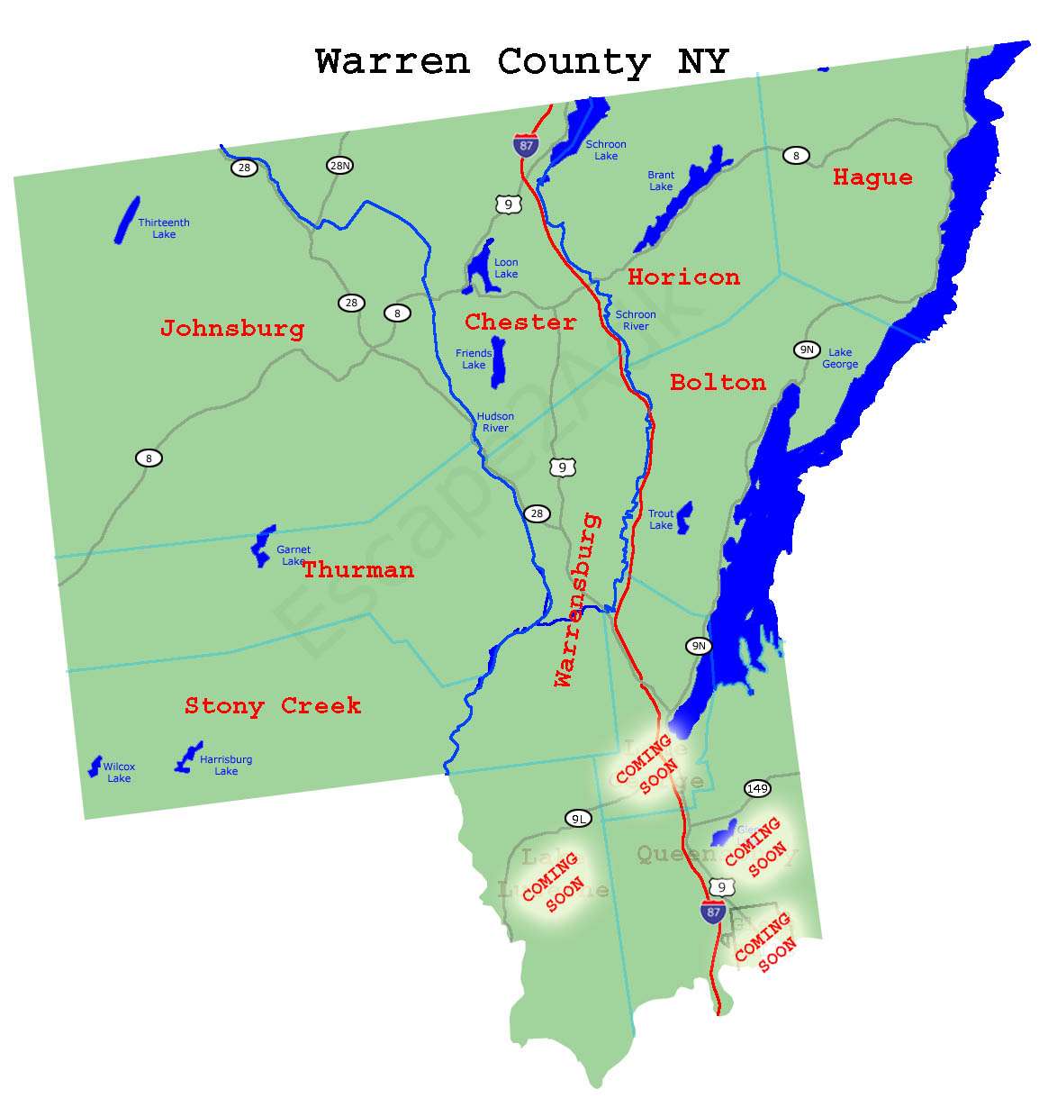 Warren County Towns Map